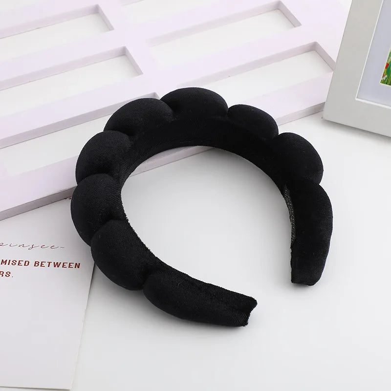 Velvet Hair Band High Skull Top Sponge Fried Dough Twists High Sense Hair Band Hair Accessories Solid Color Hair Band