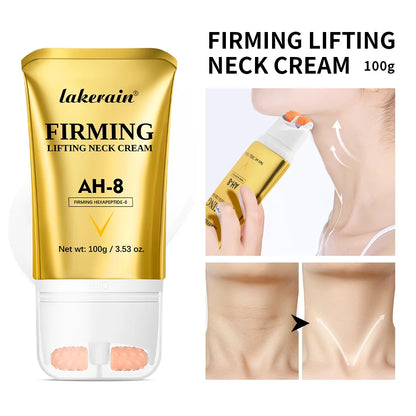 Anti-Wrinkle AH-8 Firming Neck Cream with Roller Neck Lifting Care Massage Neck Cream Moisturizing Beauty Neck Cream